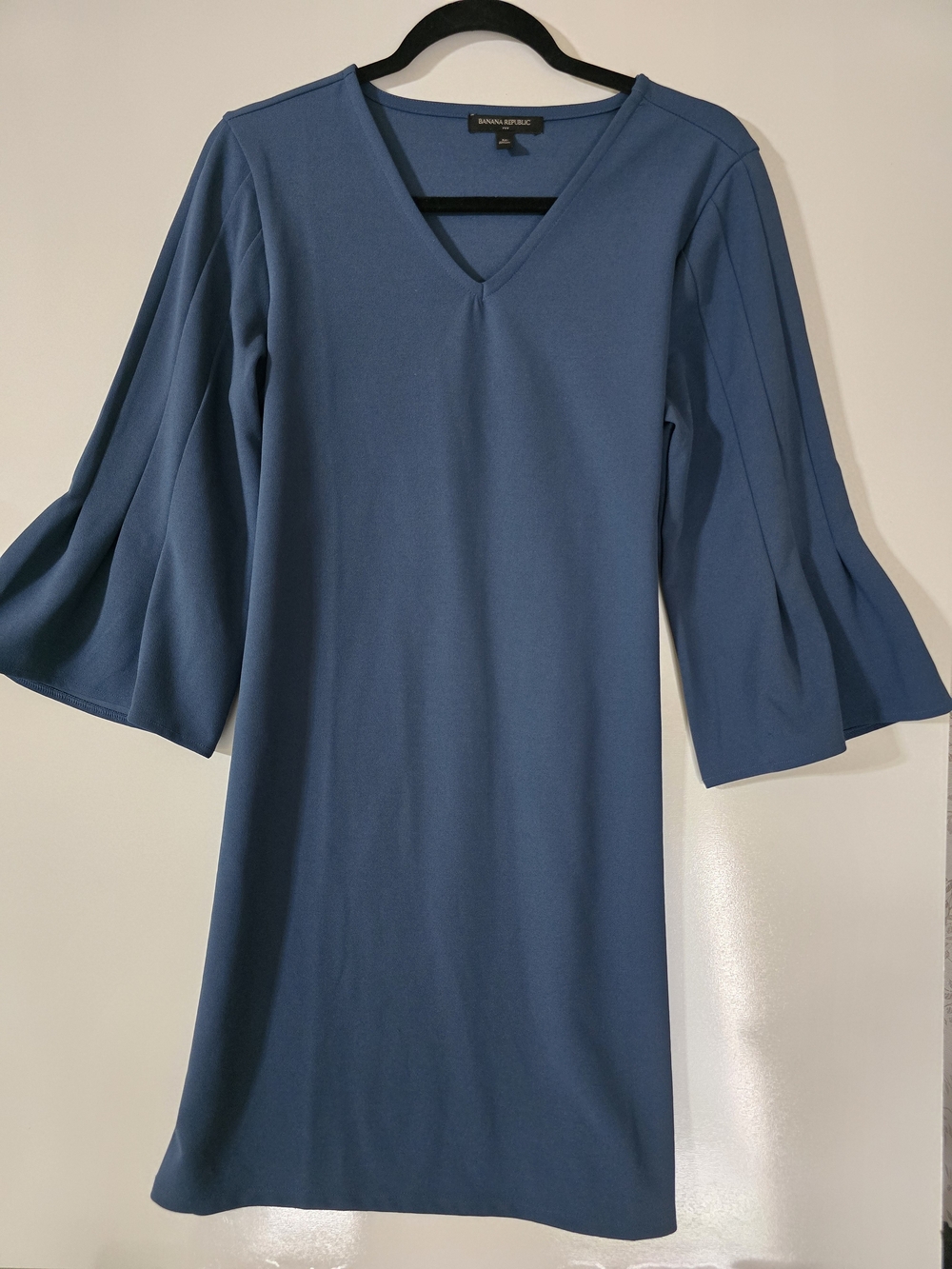 Banana Republic Blue V-Neck Bell Sleeve Dress